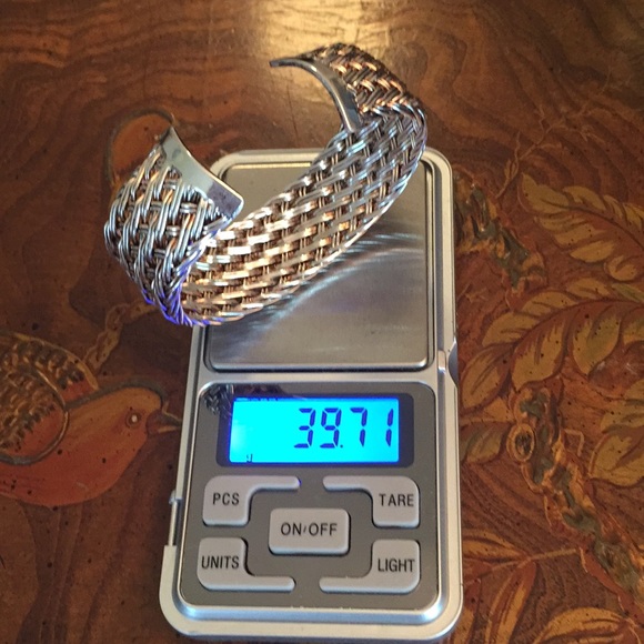 Sterling .925 wide braid cuff bracelet 39gr - Picture 9 of 10